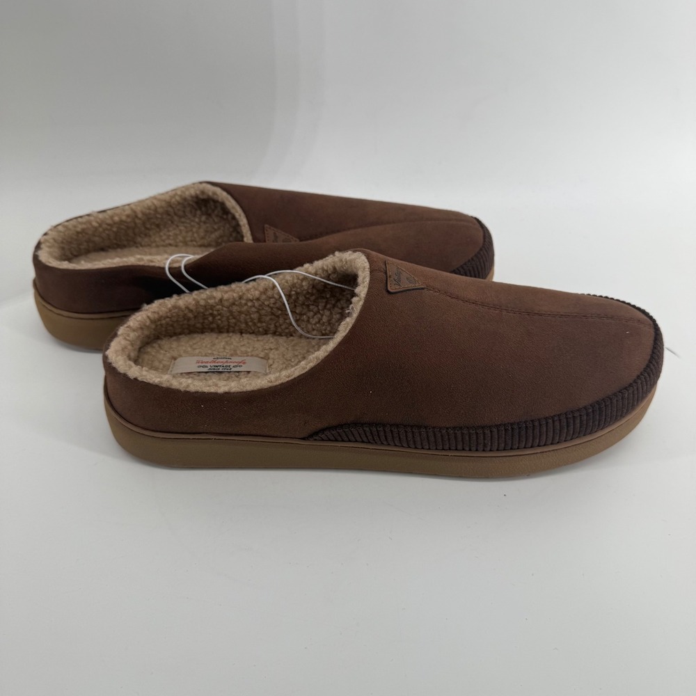 Weatherproof Vintage Mens Memory Foam Slippers Brown XL 13-14 Indoor Outdoor New